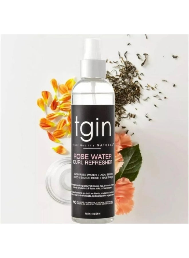 Thank God It's Natural tgin Rose Water Curl Refresher for Hair - Dry Hair - Curly Hair - 8 Oz